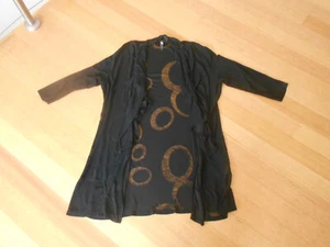 TS Taking Shape Plus Size XXS fit Size 14 longline open front black cardigan top - Picture 1 of 6