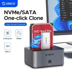 ORICO M.2 SSD Enclosure NVMe to SATA HDD Case USB3.2 10Gbps - Picture 1 of 7