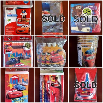 NIP Disney Pixar Cars Party Supplies blowouts favor bags invitations cups U PICK - Image 1 of 4