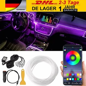 6M Auto PKW LED Ambientebeleuchtung Innenraumbeleuchtung Lichtleiste App Control - Bild 1 von 10