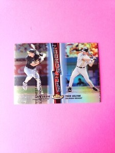1999 Topps Finest Split Screen Refractor Todd Helton Ben Grieve #SS13 W/ Peel