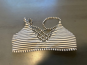 black white striped HOLLISTER  swim suit binkini  bra top size small