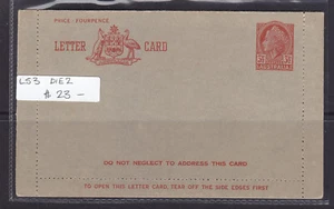 POSTAL STATIONARY: L53 3 1/2d RED DIE 2 QEII LETTER CARD MINT. - Picture 1 of 1
