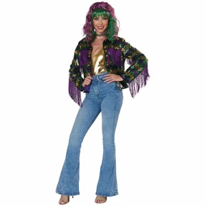 Mardi Gras Moomba Festival Pride Parade Adult Womens Costume Fringe Jacket - Picture 1 of 7