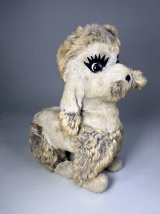 Vintage Rushton Plush Poodle Dog Gray & Brown, 12" 1950's / 60's Atlanta, GA - Picture 1 of 9