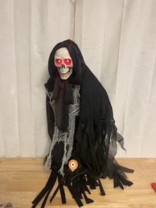 Gemmy Halloween kreischender Sensenmann schüttelt spricht lacht Augen leuchtet funktioniert - Bild 1 von 8
