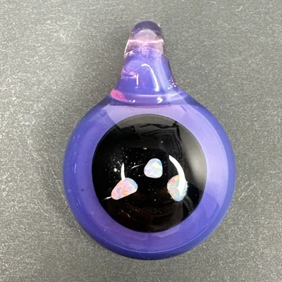 Colgante trío ópalo vidrio arte hecho a mano púrpura soplado a mano borosilicato cuentas embriagadoras Foto 1 de 4