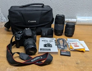 Cámara réflex digital Canon EOS Rebel T6 1300D PAQUETE 18-55 mm + lentes 75-300 mm 28-80 mm - Imagen 1 de 24