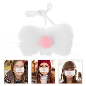 3 pezzi coniglietto naso decorazione tessuto peluche coniglietto coniglio costume cosplay oggetti di scena - Foto 1 di 12