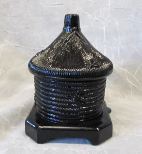 Imperial Glas BIENENSTOCK Deckel HONIGDOSE TOPF 5" hoch SCHWARZ - Bild 1 von 7