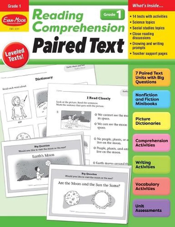 Reading Comprehension: Paired Text, Grade 1 Teacher Resource by Evan-Moor Educat - Image 1 of 1