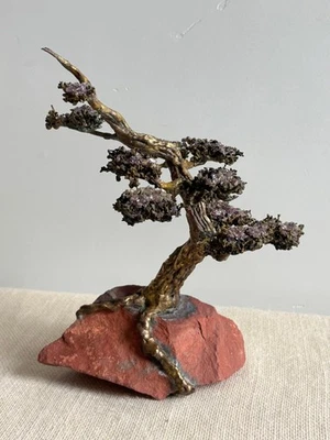 De colección MCM Tronco de Latón Retorcido Bonsai Pino Escultura Brutalista Richard Bell Foto 1 de 4
