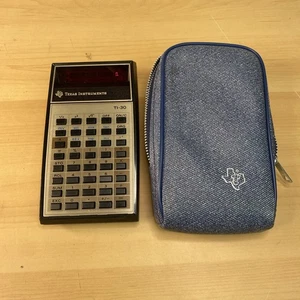 70's Texas Instruments TI-30 Calculator Working 1970s Red LED In Case Nice Works - Picture 1 of 4