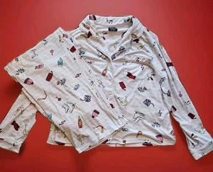 Kate Spade New York Weihnachten Pyjama 2-teiliges Set Größe Large rosa Merry Kissmas - Bild 1 von 5