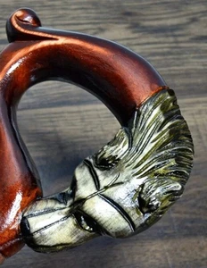 Hand carved wooden wolf handle walking stick for men women walking cane gif S48 - Picture 1 of 3