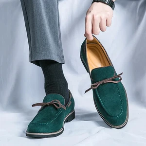 38-46 Talla Grande Hombres Mocasín Sin Cordones Imitación Gamuza Informal Noche Fiesta Zapatos - Imagen 1 de 27