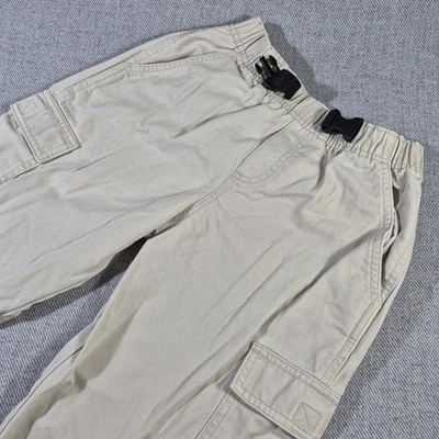 Pantalones cargo LL Bean jóvenes 10 algodón crema cepillado cintura elástica recta Foto 1 de 4