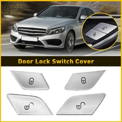 LH+RH Button Sticker Door Lock Switch Cover For Mercedes-benz 14-20 W222 S Class Foto 1 de 4