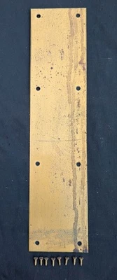 3.5"x15" Antique Vintage Old Solid Bronze Patina Swinging Pivot Door Push Plate - Image 1 of 3