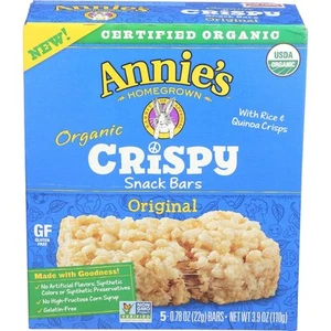 Annie's Organic Original Crispy Snack Bars, Gluten Free, 5 Count (Pack of 1) - Picture 1 of 8