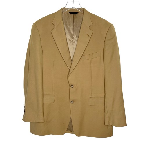 Burberry 42R Uomo Kensington Blazer Cappotto Sportivo 100% Lana 2 Bottoni Cammello Tan