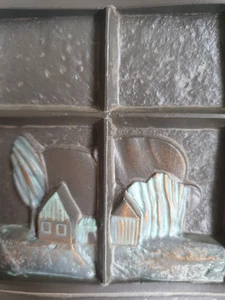 3 Handmade 3-D Tiles Signed Numbered Germany Window Moon Bird Tree house Vintage - Picture 1 of 24