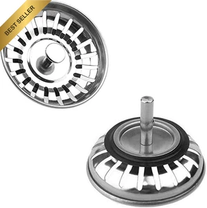 2 Pcs 78mm Stainless Steel Sink Strainer Plugs Kitchen Drain Stopper Basket for - Picture 1 of 12