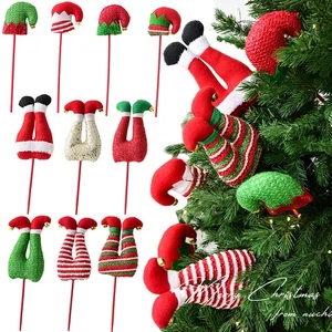 Christmas Elf Hat Xmas Tree Branches Feet Ornament Holiday Party Home Decoration - Picture 1 of 32