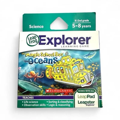NEW LeapFrog Explorer Learning Game Magic School Bus Oceans Ages 5-8 Years K-2nd - Image 1 of 2