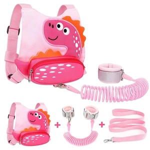 Toddler Leash Harness + Anti Lost Wrist Link, Accmor Cute Dinosaur Kids Harnesse - Picture 1 of 8