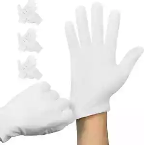 3 Pairs White Cotton Gloves For Dry Hands Sleeping Premium Cotton Gloves For ... - Picture 1 of 5