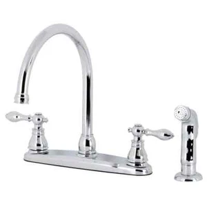Kingston Brass Standard Kitchen Faucet And Side Sprayer Classic Polished Chrome - Picture 1 of 1