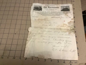 Signed letter w vignette: The Uncanoonuc INCLINE RAILWAY & Hotel: jan 2, 1909; - Picture 1 of 4