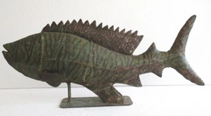 ANTIQUE VINTAGE OLD IRON FISH ADVERTISEMENT TRADE SIGN SHOP DISPLAY DECORATIVE - Picture 1 of 9