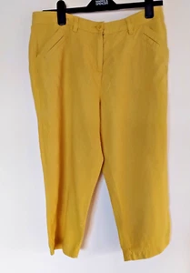 Womens BHS Cropped Linen Trousers size 14 - Picture 1 of 4