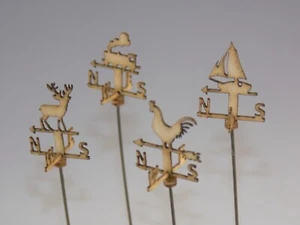 8 x weathervanes 00 gauge scenery wind detail kit 1:76 scale for model railway - Picture 1 of 9