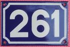 Old Blue French House Number 261 Door Gate Plate Steel Enamel Sign   Pick From 4