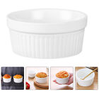 6 Pcs White Ceramics Pudding Cup Baking Tools Ice Cream Bowls