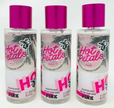 3 VICTORIA'S SECRET PINK HOT PETALS FINE FRAGRANCE MIST 8.4 OZ COCONUT LOTUS - Image 1 of 4