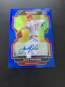 2022 Panini Prizm Jack Perkins Blue Prizm Auto RC /99 Oakland Athletics