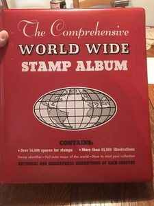 1969  THE COMPREHENSIVE WORLD WIDE STAMP ALBUM  + STAMPS! - Picture 1 of 24