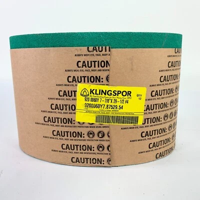 12 Pack Klingspor 60 Grit Sanding Belt 7-7/8" x 29-1/2" #4 CS920 - Image 1 of 4