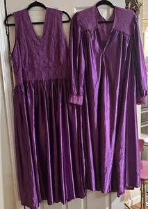 RARE Vintage Plus Size Nightgown & Robe Peignoir Set Victorian Elegant Valentine - Picture 1 of 7