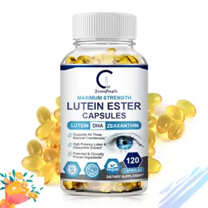 Lutein, Zeaxanthin Bilberry Extract Eye Vitamins For Eye Strain, Vision Health - Picture 1 of 8