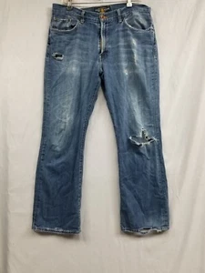 Lucky Brand Mens 367 Vintage Boot Jeans Size 32 X 30 Stretch Blue Distressed - Picture 1 of 14