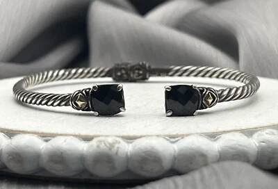Samuel B Benham BJC Bracelet Sterling Silver 925 18k & Black Onyx Signe - Image 1 of 4