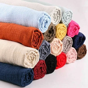 Colorful Linen Cotton Fabric Organic Natural Flax Cambric Eco DIY Sewing HOT AU - Picture 1 of 42