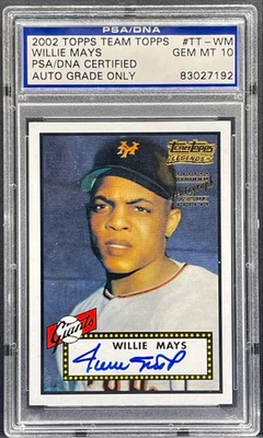 2002 TOPPS TEAM TOPPS LEGENDS REPRINT AUTO WILLIE MAYS PSA/DNA AUTO GRADE 10 GEM - Image 1 of 2