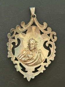 Antique religious medals silver "JESUS" (7 x 5 CM) - Picture 1 of 2