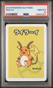 PSA 10 GEM MINT 2019 Raichu Old Maid Babanuki Pokémon Center Card Ooyama Art - Foto 1 di 2